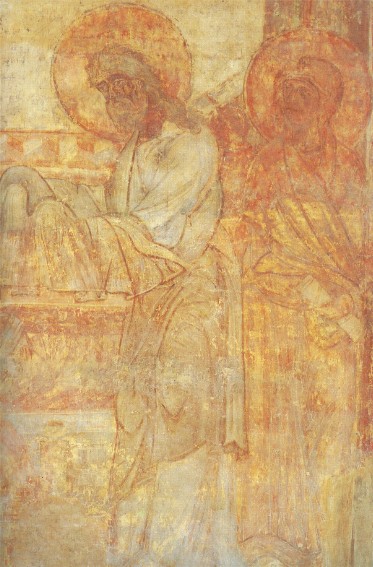 Image - Saint Cyril's Church: Presentation at the Temple fresco (fragment) (12th century).